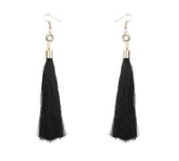 HORIALENCE Pendientes Largos Vintage de Aleación para Mujer Borlas Negras, Diseño Literario Atractivo y Estilo Elegante para Fiesta y Aniversario