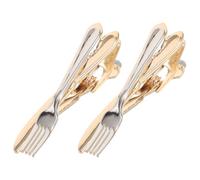 HORIALENCE Pinzas para Corbata de Cobre Diseño Único en Forma de Cubiertos para Hombres, 2 Piezas, Agarre Fuerte y Forma Duradera para Bodas y Ocasiones Formales