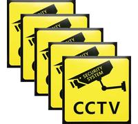 HORIALENCE Señales de videovigilancia 5 pegatinas de prohibido el paso para propiedad en vidrio y pared con fuerte adhesión