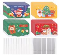 HORIALENCE Tarjetas Navideñas para Rascar de Papel Creativo Dibujos Animados para Uso en Manualidades y Eventos Infantiles