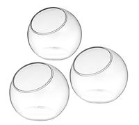 HORIALENCE Terrario de Vidrio para Plantas Suculentas, Pack de 3 Unidades Apertura Biselada, Adecuado para Decoración de Oficina en Fiesta Verano