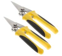 HORIALENCE Tijeras de Hojalatero Industriales 2 Piezas Cabezal Recto de Acero Inoxidable, Cortadores de Alambre y Metal para Construcción, Herramientas Manuales Ergonómicas Antideslizantes