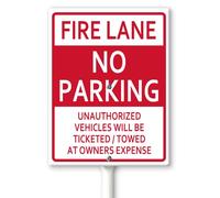 Horienteeon Fire Lane - Letrero de aluminio resistente a la intemperie, con estacas, 20 x 30 cm, letrero de aluminio resistente a la intemperie, entrada y no estacionamiento, propiedad privada, uso al