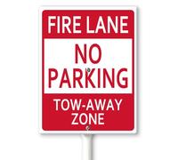 Horienteeon Fire Lane - Letrero de patio con estacas de 20 x 30 cm, de aluminio resistente, resistente a la intemperie, fácil montaje, entrada de entrada, propiedad privada, uso al aire libre