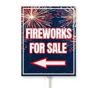 Horienteeon Fireworks For Sale - Letrero de aluminio para césped con estaca, flecha izquierda, precaución, seguridad, vecindario, calle, precaución, seguridad, metal, decoración para uso al aire libre