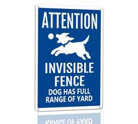 Horienteeon Letrero de aluminio con texto en inglés "Attention Invisible Fence Dog Has Full Range" de 30 x 40 cm, letreros de metal de aluminio resistente que no se oxidan, carteles de advertencia