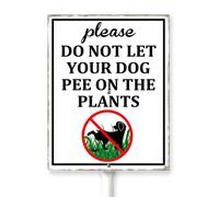 Horienteeon Letrero de aluminio con texto en inglés «Do Not Let Your Dog Pee On The Plants Yard Signs» con estaca para no orinar o caca
