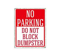 Horienteeon Letrero de aluminio con texto en inglés "No Parking Do Not Block Dumpster" (No Parking Caution), de aluminio, a prueba de óxido, para decoración al aire libre, 8 x 12 pulgadas
