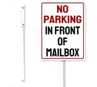 Horienteeon Letrero de aluminio para decoración de patio con estaca No Parking In Front Of Mailbox con estaca Do Not Block Mailbox Precaution Security Warning Neighborhood Street Caution Safety Metal