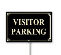 Horienteeon Letrero de estacionamiento de visitantes con estacas de 30 x 20 cm, de aluminio resistente, sin óxido, no estacionamiento, propiedad privada, acceso, no bloquear, vehículo, señal de