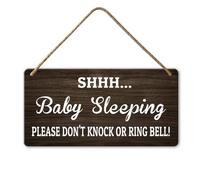 Horienteeon Letrero de madera con texto en inglés "Baby Sleeping,Please Don't Knock Or Ring Bell". Letrero de madera con texto en inglés "Do Not Disturb", para interiores y exteriores, casa de campo