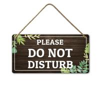 Horienteeon Letrero de madera con texto en inglés "Please Do Not Disturb Do Not Disturb" para colgar en la pared para interiores y exteriores, casa de campo, porche, decoración de fiesta, 6 x 12