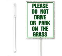 Horienteeon Letrero de patio con estaca «Please Do Not Drive Or Park On The Grass Yard Sign with Stake Neighborhood Street Business Caution Rustproof Aluminum Street Outdoor Use Wildflowers