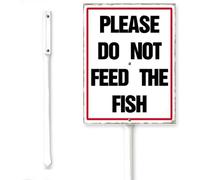 Horienteeon Letrero de patio con estaca «Please Do Not Feed The Fish Yard Sign» con estaca de vecindario, calle, negocios, precaución, decoración de aluminio, resistente al óxido, flores silvestres