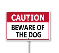 Horienteeon Letrero de precaución con el perro para patio con estaca de 30 x 20 cm, letrero de aluminio resistente para patio, sin óxido, placa de declaración de perros guerreros, letrero de guardia