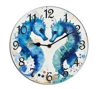 Horienteeon Reloj de pared con diseño de caballito de mar, reloj de amor, silencioso, cuarzo, sin tictac, para dormitorio, sala de estar, oficina, gimnasio, cocina, baño, patio, decoración, tienda
