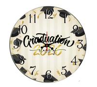 Horienteeon Reloj de pared de graduación de 2026, de madera, decorativo, silencioso, sin tictac, funciona con pilas, para dormitorio, baño, sala de estar, oficina, escuela, cocina, redondo, 25,4 cm