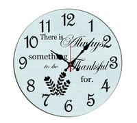 Horienteeon Reloj de pared inspirador con texto en inglés "There Is Always Something To Be thankful For For Living Room, Battery Operated Bedroom, Bath, Kitchen Housewarming Seasonal Round 25.4 cm