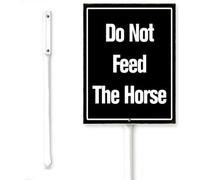 Horienteeon Señal de aluminio con texto en inglés "Do Not Feed The Horse" con estaca, vecindario, granja, patio trasero, calle, advertencia, césped, jardín, granja, granja, decoración al aire libre, 7