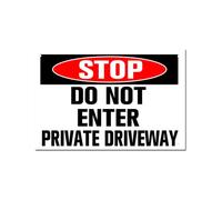 Horienteeon Stop,Do Not Enter Private Driveway - Letrero de aluminio inoxidable para calle, negocios, granja, hogar, césped, pasarela, hogar, porche, decoración de 8 x 12 pulgadas