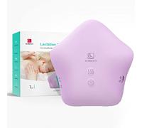 Horigen Masajeador de lactancia, calentamiento + vibración, masajeador de mama portátil vibrador de silicona suave para madres lactantes, alivia los conductos obstruidos (morado)
