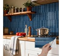 HORIWE 3D Mosaikstreifen Fliesenaufkleber 20 Stück Wandfliese Aufkleber Verdickte selbstklebend Fliesen Tapete Wasserdicht Wandtattoo für Küche,Badeder,Schrank,Möbel,Tisch