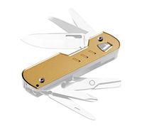 HorixGear Custom Titanium/Brass Handle Scales for T4 Multitool - 1 Pair Replacement Patches with Superior Durability and Unique Design(Latón)