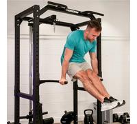 HORIZON FITNESS Power Rack HPR70 - Jaula DE Potencia COMPACTA con 25 Posiciones, Barra DE DOMINADAS MULTIAGARRE, Soporte para Discos Y Barras, Brazos DE Seguridad, Estructura Reforzada