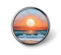 Horizon in A Beach Sunrise - Broche redondo para hombres y mujeres, insignia, collar, vestido, chaqueta, mochila, accesorios