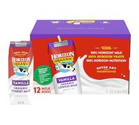 Horizon Organic Cajas de leche de vainilla bajas en grasa al 1 %, 12 unidades
