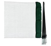 horizont FLEX cercado perimetral móvil especial con 15 postes separados de fibra de vidrio, 25 m de largo y 90 cm de alto, red de jardín, valla para perros y camping