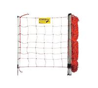 horizont Valla eléctrica para ovejas, 90 cm, 50 m, con 14 estacas de fibra de vidrio, red de ovejas para cabras, color naranja con protección eléctrica