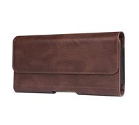 Horizonta - Funda para teléfono móvil con clip para cinturón de piel sintética para iPhone 16 Pro Max, Samsung Galaxy A17, A16, A05, A06, A56, S25, Ultra HONOR X6c, Xiaomi POCO C75 (marrón, XL)