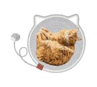 Horizontal Cat Scratcher, Round Scratching Mat with Toy, Feline Bed, Pet Accessories, Furniture Protector for Walls, Couch, Carpets, Sofas, Kitty Play Area