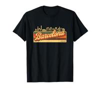 Horizonte de Barcelona y Cataluña Rayas Retro Orgullo Catalunya Camiseta