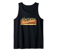 Horizonte de Barcelona y Cataluña Rayas Retro Orgullo Catalunya Camiseta sin Mangas