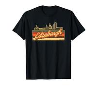 Horizonte de Edimburgo & Escocia Retro Stripes - Orgullo escocés Camiseta