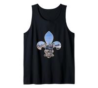 Horizonte de la Ciudad de Nueva Orleans Dentro de un Icono de Flor de lis Camiseta sin Mangas
