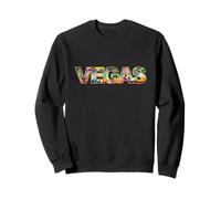 Horizonte de Las Vegas con Edificios icónicos en Negrita Texto de Las Vegas Sudadera