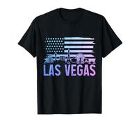 Horizonte de Las Vegas Nevada Bandera de Estados Unidos patriótico Vintage Orgullo Camiseta