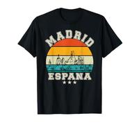 Horizonte de Madrid Retro Atardecer Madrid España Camiseta