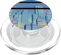 Horizonte de una Ciudad Azul Synthwave PopSockets PopGrip para MagSafe