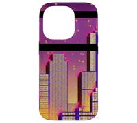 Horizonte de una Ciudad púrpura Synthwave Carcasa para iPhone 14 Pro