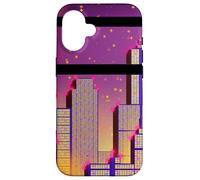 Horizonte de una Ciudad púrpura Synthwave Carcasa para iPhone 16