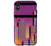 Horizonte de una Ciudad púrpura Synthwave Carcasa para iPhone X/XS