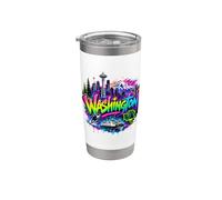 Horizonte del estado de Washington de EE. UU. Vaso térmico de acero inoxidable de doble pared