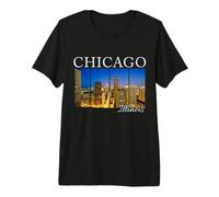 Horizonte del Orgullo del Paisaje Urbano de Chicago Illinois Camiseta Premium