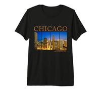 Horizonte del Orgullo del Paisaje Urbano de Chicago Illinois Camiseta Premium