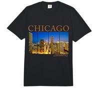 Horizonte del Orgullo del Paisaje Urbano de Chicago Illinois Comfort Colors Adult Heavyweight T-Shirt