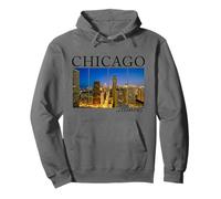 Horizonte del Orgullo del Paisaje Urbano de Chicago Illinois Sudadera con Capucha